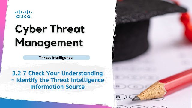3.2.7 Check Your Understanding - Identify the Threat Intelligence Information Source Quiz Answer