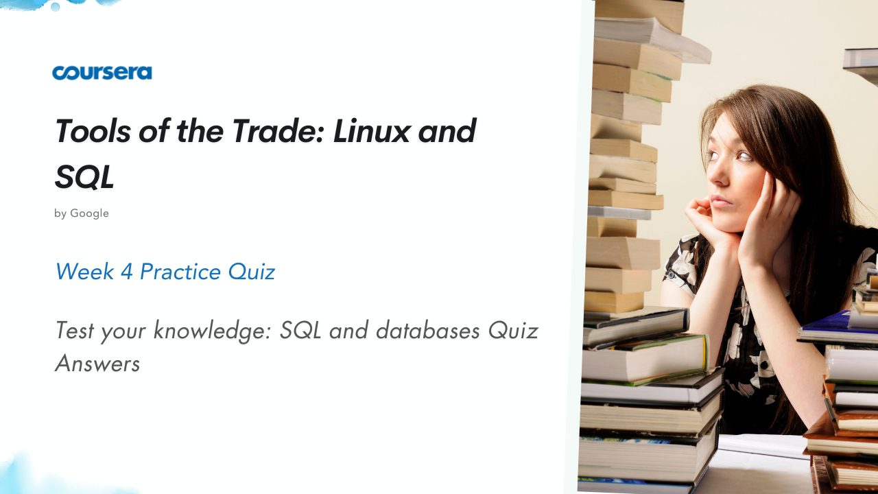 Test your knowledge SQL and databases Quiz Answers