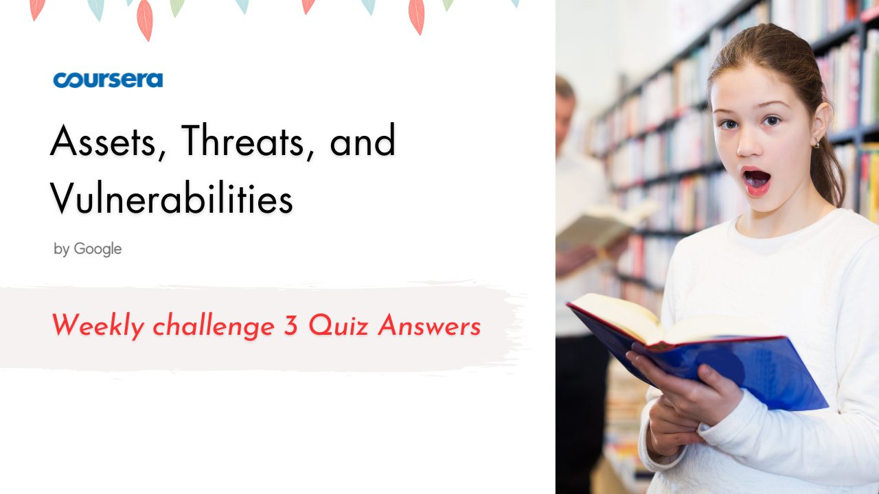 Assets, Threats, and Vulnerabilities Weekly challenge 3 Quiz Answers