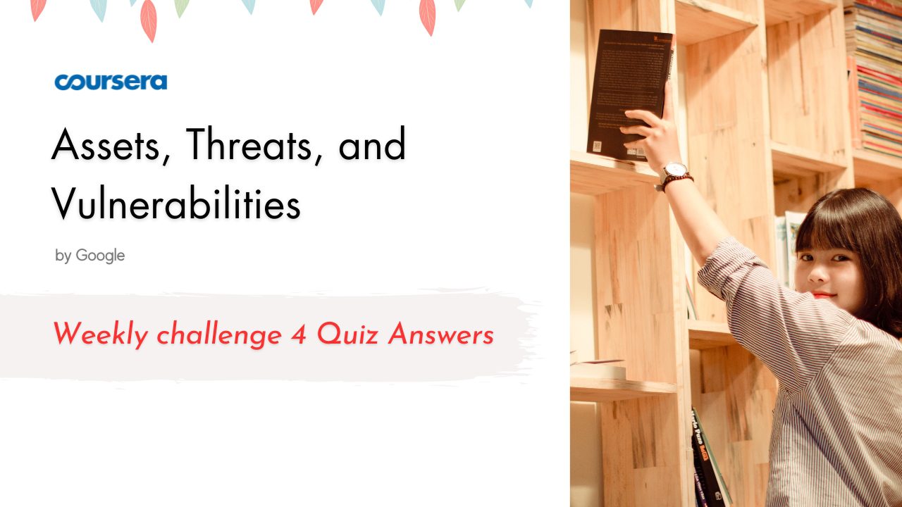 Assets, Threats, and Vulnerabilities Weekly challenge 4 Quiz Answers