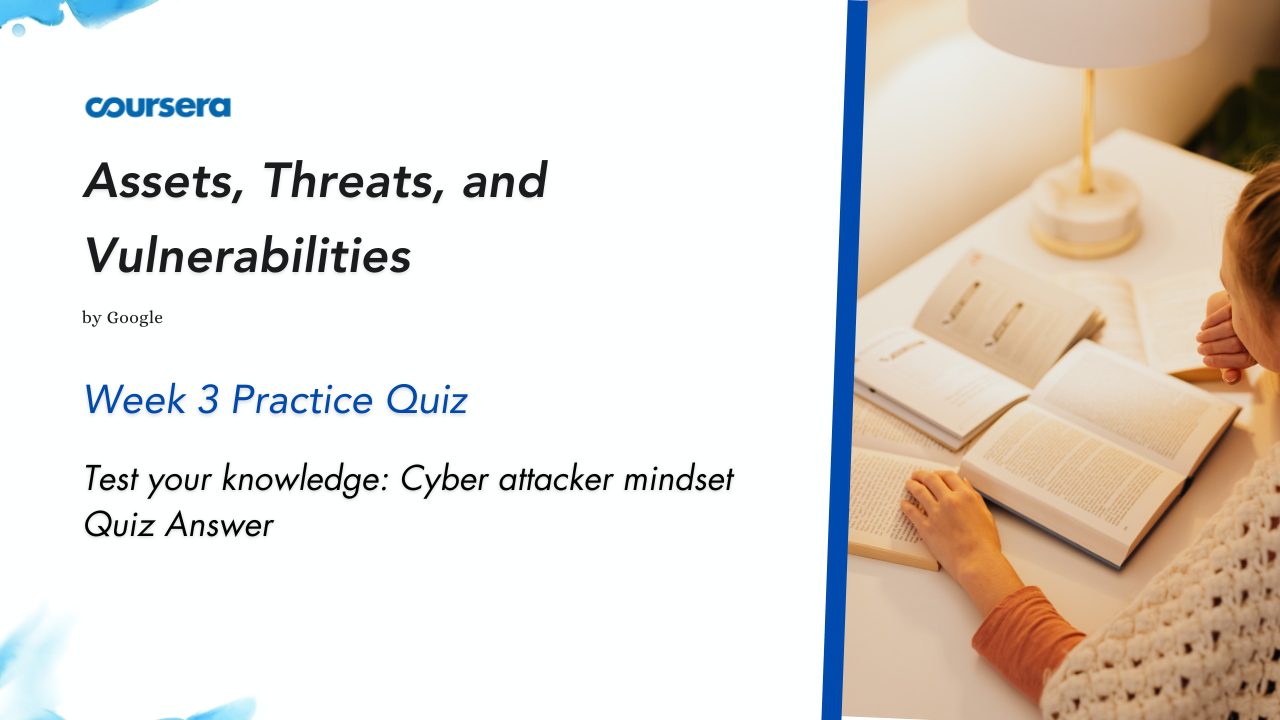 Test your knowledge: Cyber attacker mindset Quiz Answer