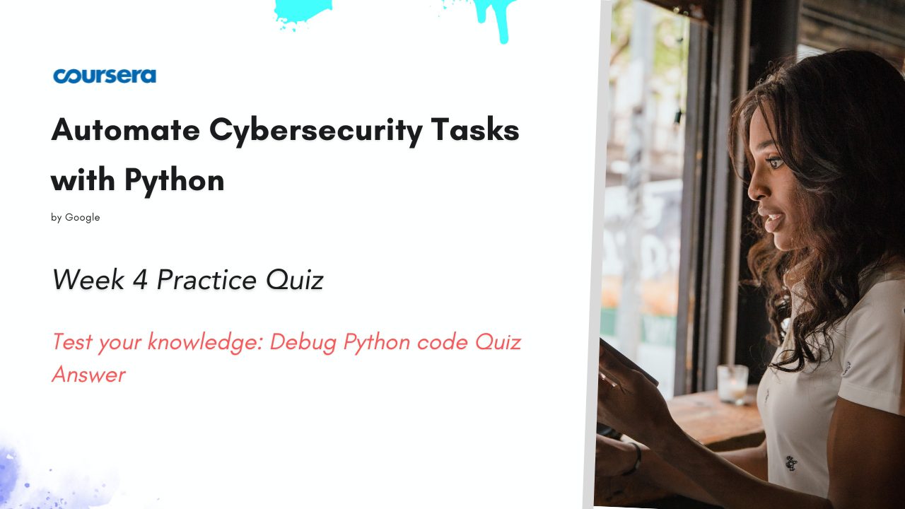 Test your knowledge Debug Python code Quiz Answer