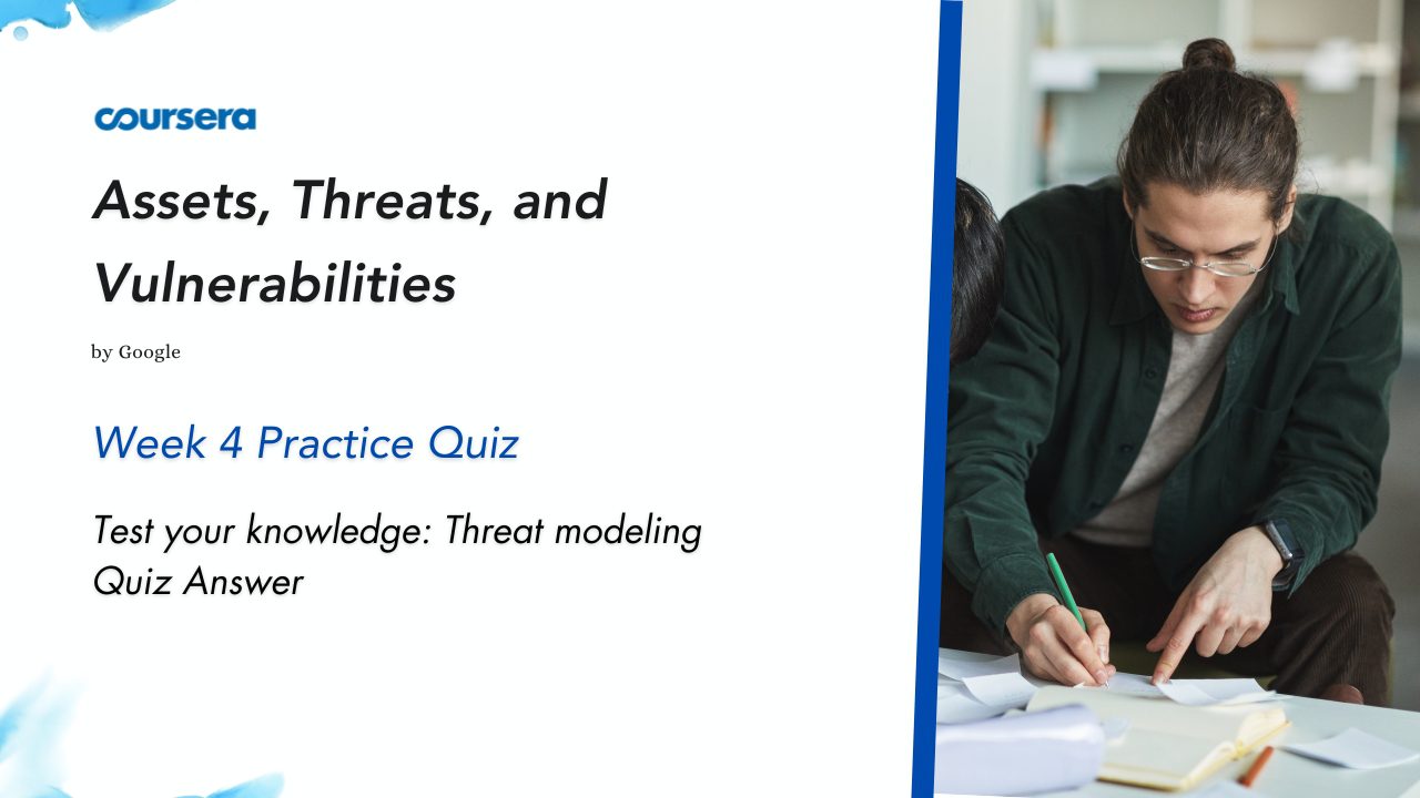 Test your knowledge Threat modeling Quiz Answer