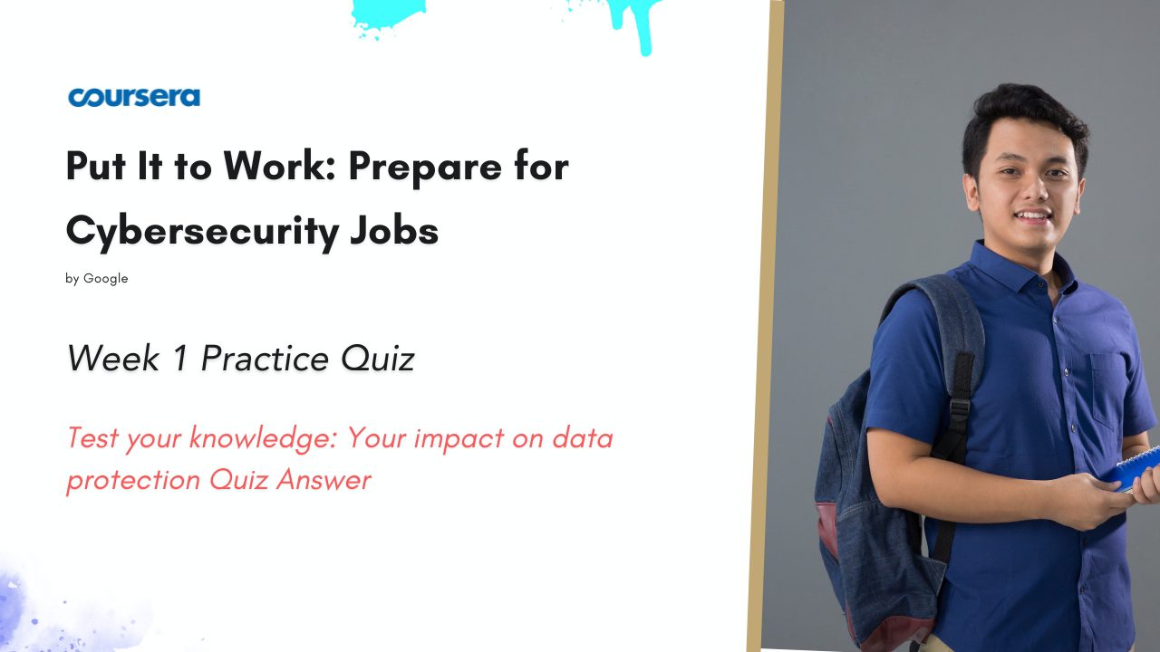 Test your knowledge Your impact on data protection Quiz Answer